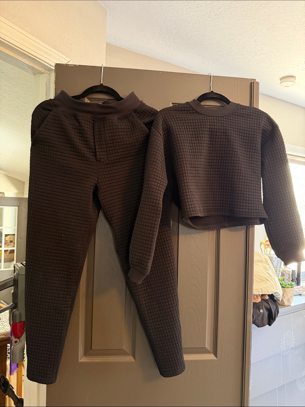 lululemon athletica Black Quilted Track Sweatshirt & Joggers Set
